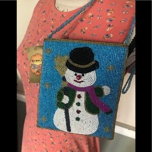 Rare Ermo Beaded Snowman Crossbody Collector Bag 150.00